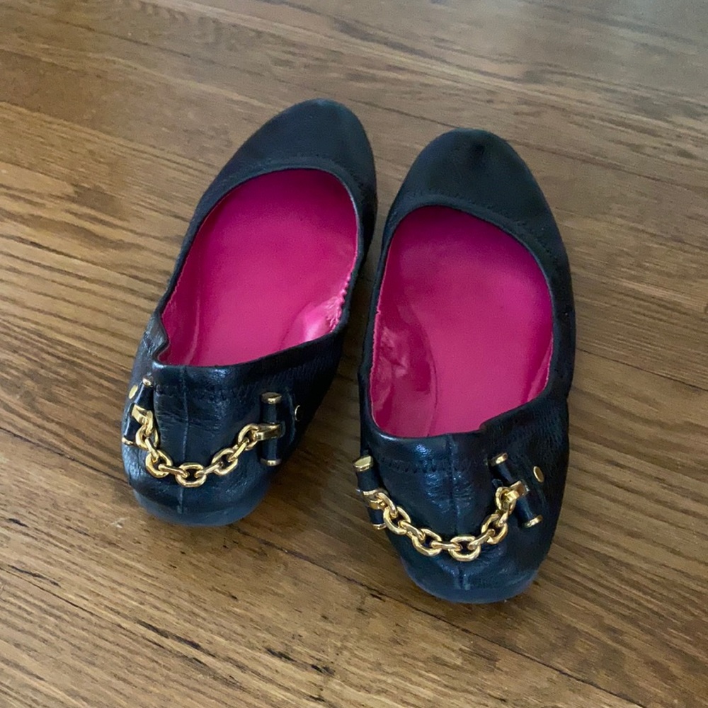 Women’s Lauren Ralph Lauren Chain Flats Blk 7.5